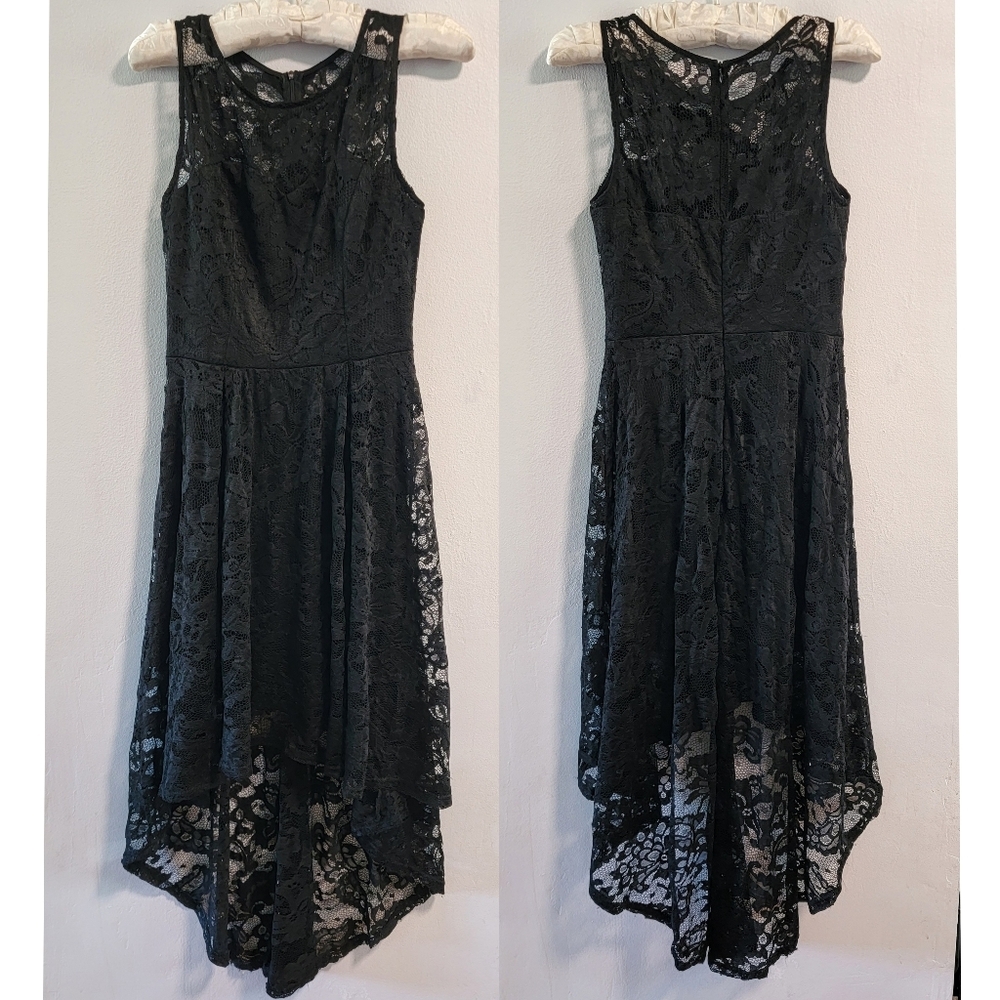 M Whimsigoth Lace High Low Dark Fairy Elegant Romantic Country Chic Party Nylon